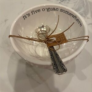 Mud Pie White Guacamole Bowl with Spoon